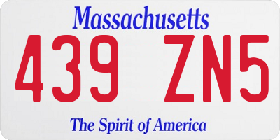 MA license plate 439ZN5