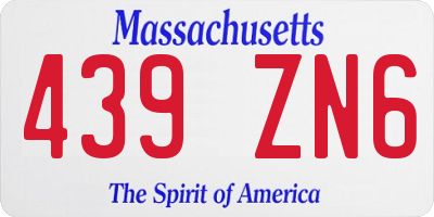 MA license plate 439ZN6