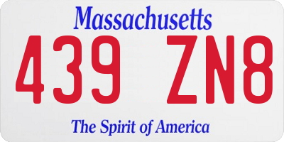 MA license plate 439ZN8