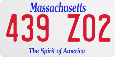 MA license plate 439ZO2