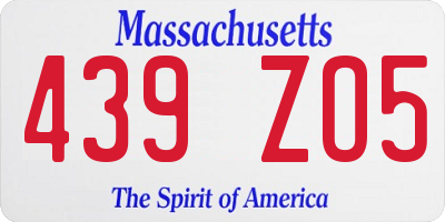 MA license plate 439ZO5