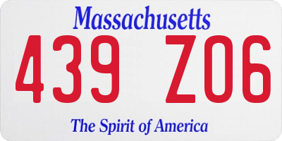 MA license plate 439ZO6