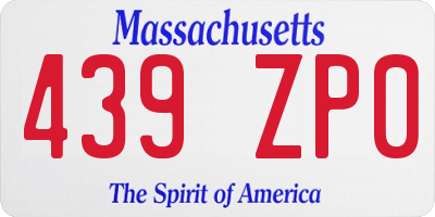 MA license plate 439ZP0