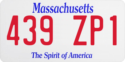 MA license plate 439ZP1