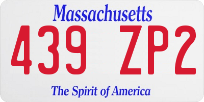 MA license plate 439ZP2