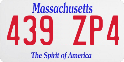 MA license plate 439ZP4
