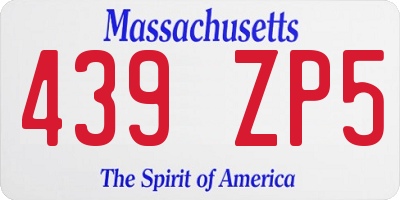 MA license plate 439ZP5