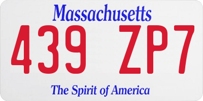 MA license plate 439ZP7