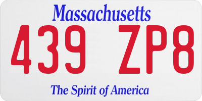 MA license plate 439ZP8