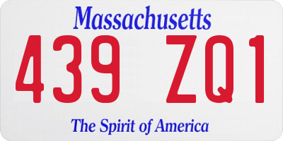 MA license plate 439ZQ1