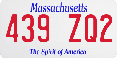 MA license plate 439ZQ2