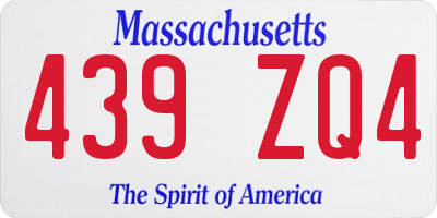 MA license plate 439ZQ4