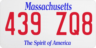 MA license plate 439ZQ8