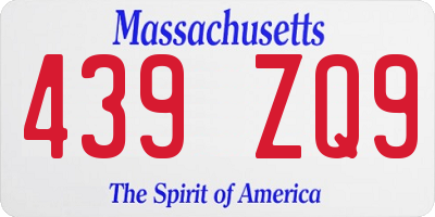 MA license plate 439ZQ9