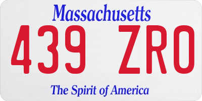 MA license plate 439ZR0