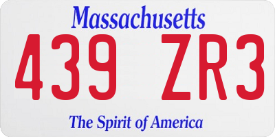 MA license plate 439ZR3