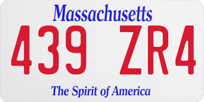 MA license plate 439ZR4