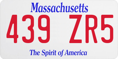 MA license plate 439ZR5