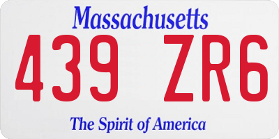 MA license plate 439ZR6