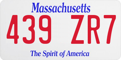 MA license plate 439ZR7