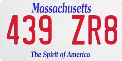 MA license plate 439ZR8