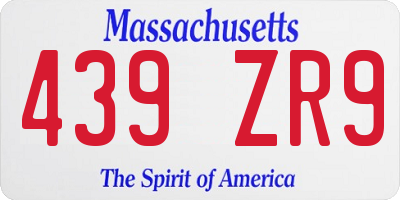 MA license plate 439ZR9