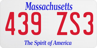 MA license plate 439ZS3