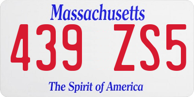 MA license plate 439ZS5