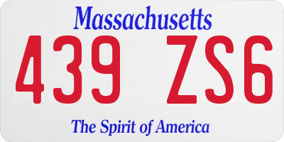 MA license plate 439ZS6