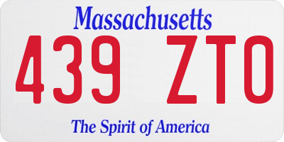 MA license plate 439ZT0