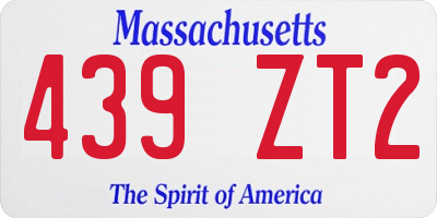 MA license plate 439ZT2