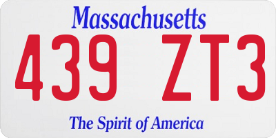MA license plate 439ZT3
