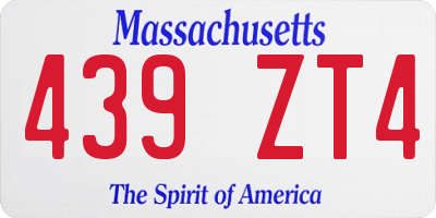 MA license plate 439ZT4