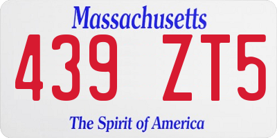 MA license plate 439ZT5
