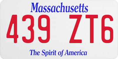 MA license plate 439ZT6