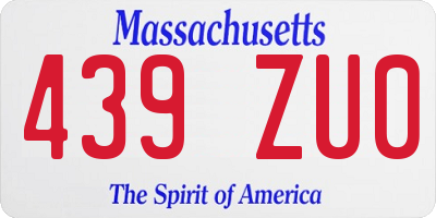 MA license plate 439ZU0
