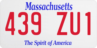 MA license plate 439ZU1