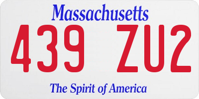 MA license plate 439ZU2