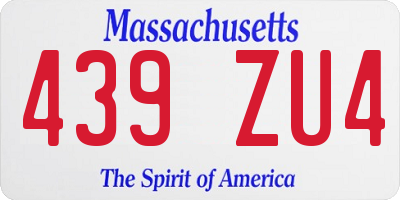 MA license plate 439ZU4