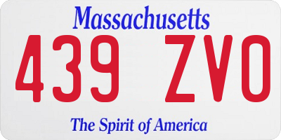 MA license plate 439ZV0