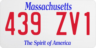 MA license plate 439ZV1