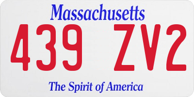 MA license plate 439ZV2