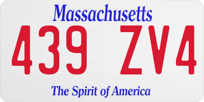MA license plate 439ZV4