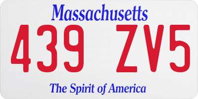 MA license plate 439ZV5
