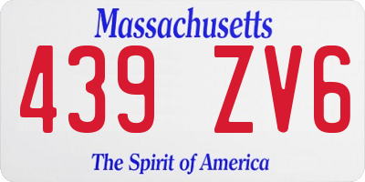 MA license plate 439ZV6