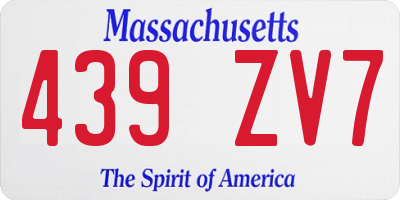 MA license plate 439ZV7