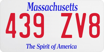 MA license plate 439ZV8