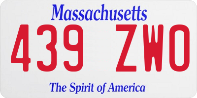 MA license plate 439ZW0