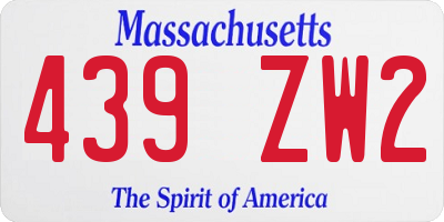 MA license plate 439ZW2