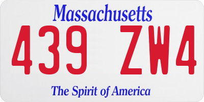 MA license plate 439ZW4